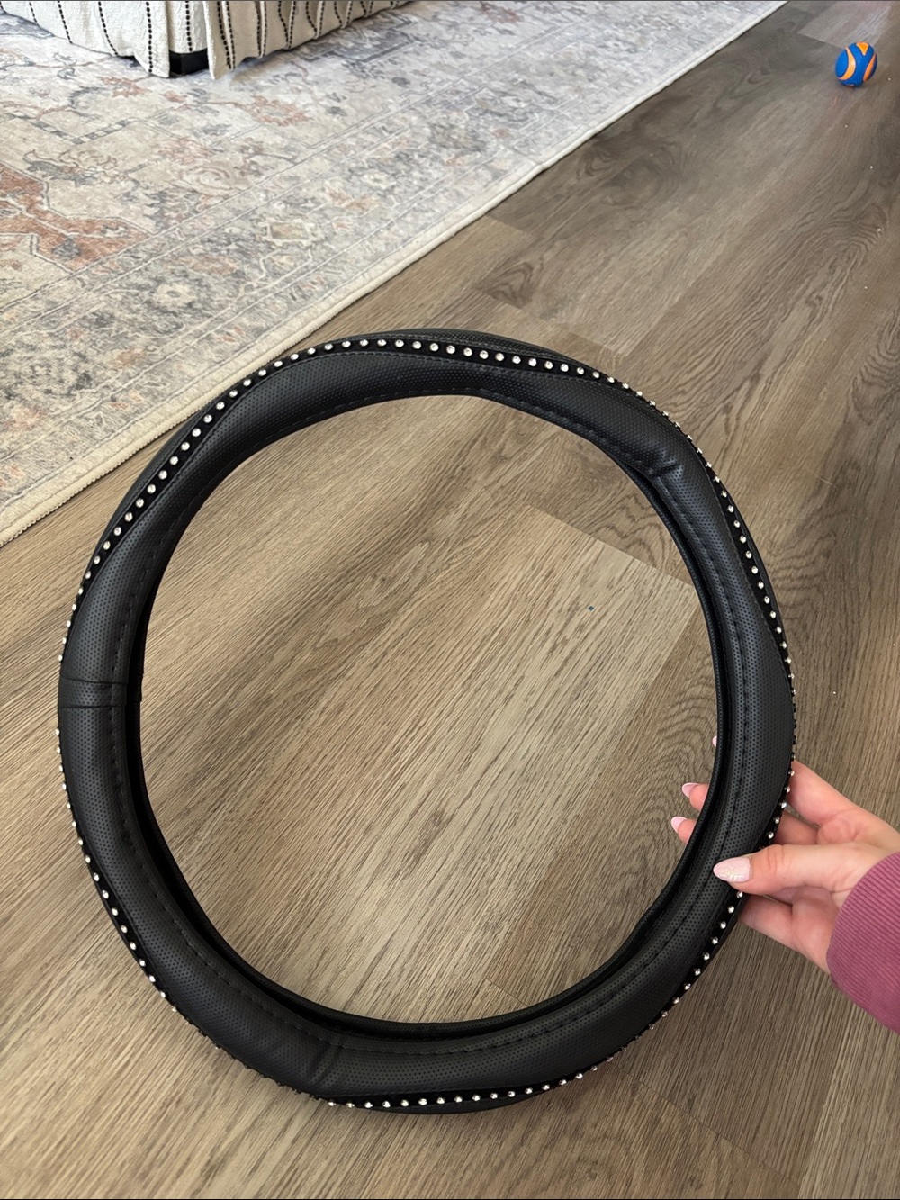 Black Rhinestone Steering Wheel Cover - Women Accessories